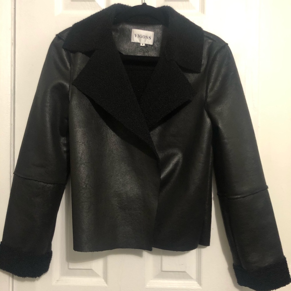 VIGOSS Faux Shearling Jacket - Black